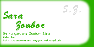 sara zombor business card