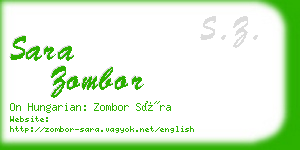sara zombor business card